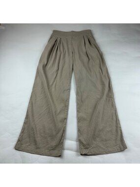 INC International Concepts Sand Linen Blend Wide Leg Summer Trouser 6